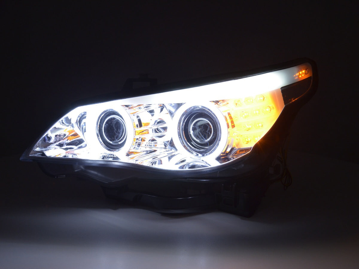 Scheinwerfer Set Xenon Angel Eyes CCFL BMW 5er E60/E61 05-08 chrom für Rechtslenker Scheinwerfer Set Xenon Angel Eyes CCFL BMW 5er E60/E61 05-08 chrom für Rechtslenker
